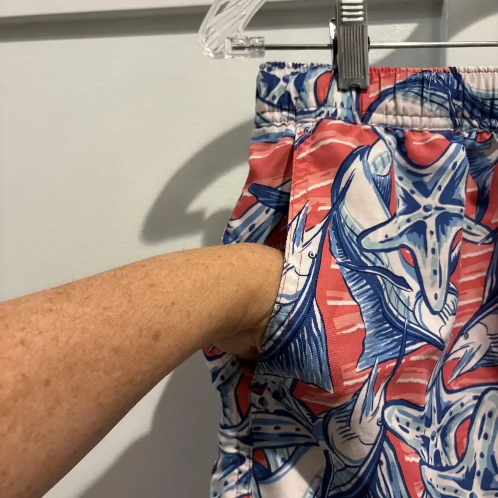 Vineyard Vines Swim Trunks Boys Large Marlin Starfish Pattern Board Shorts READ‎ - Picture 6 of 16